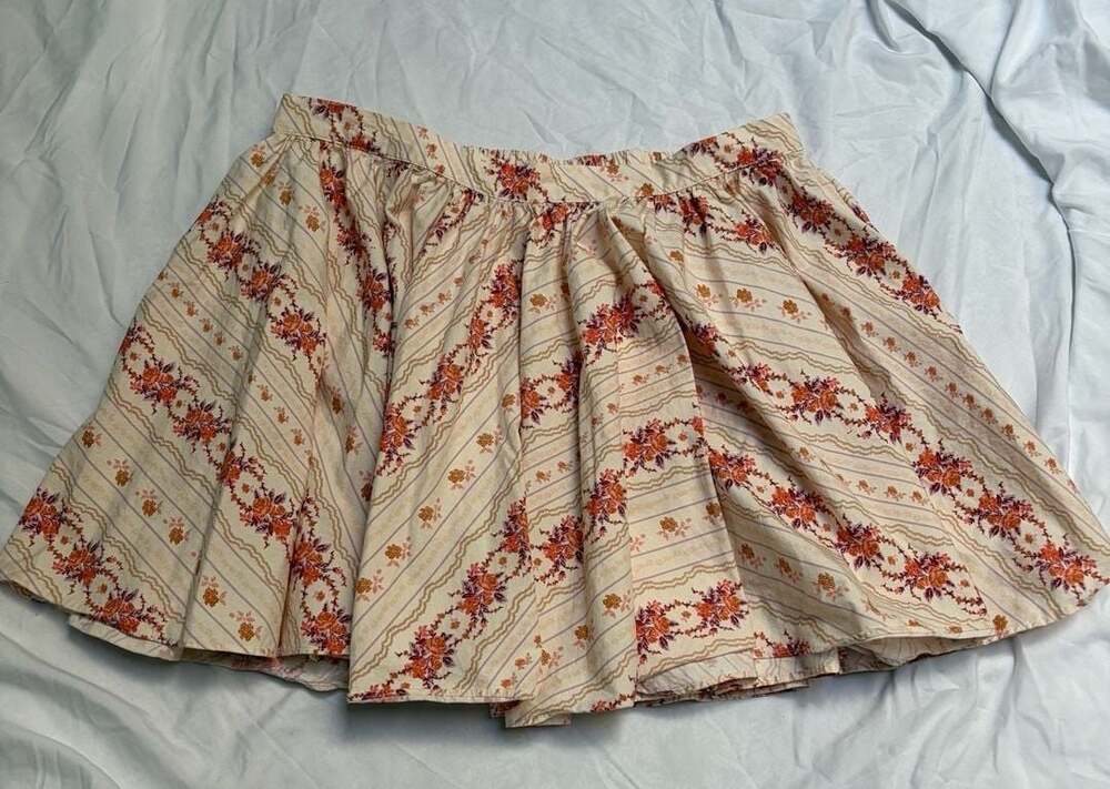 Free People Gaia Floral Cotton Mini Skirt with Pockets